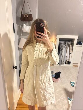 BCBGMaxAzria Cream Tailored Double-Breasted Jacket